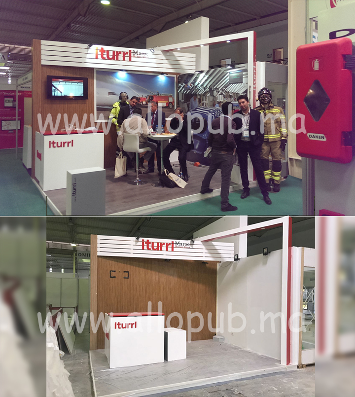 Stand Iturri en cours d’installation puis terminé